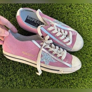 Golden Goose Pink Sneakers with Glitter Star size 7